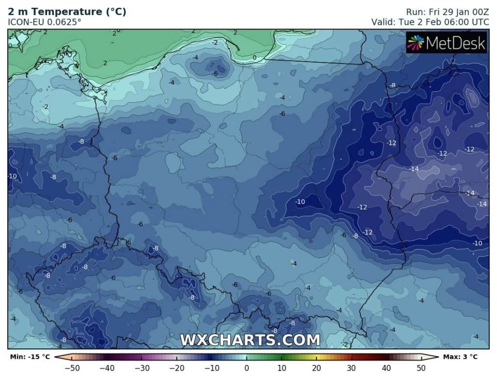 Temperatura rano, 2 lutego 2021