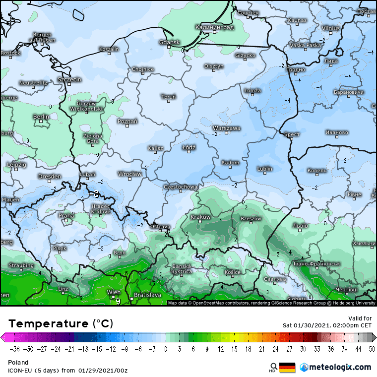 Temperatura w sobotę 