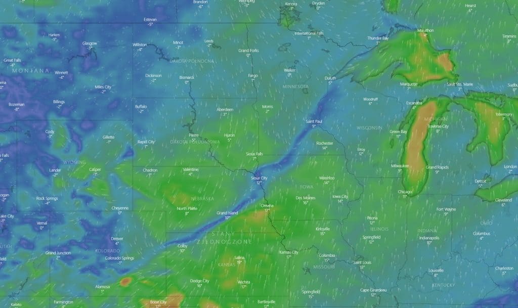 Burze w UsA powstaną na zbieżności wiatru