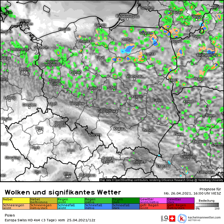 Pogoda na dziś 26 kwietnia. Opady nad Polską