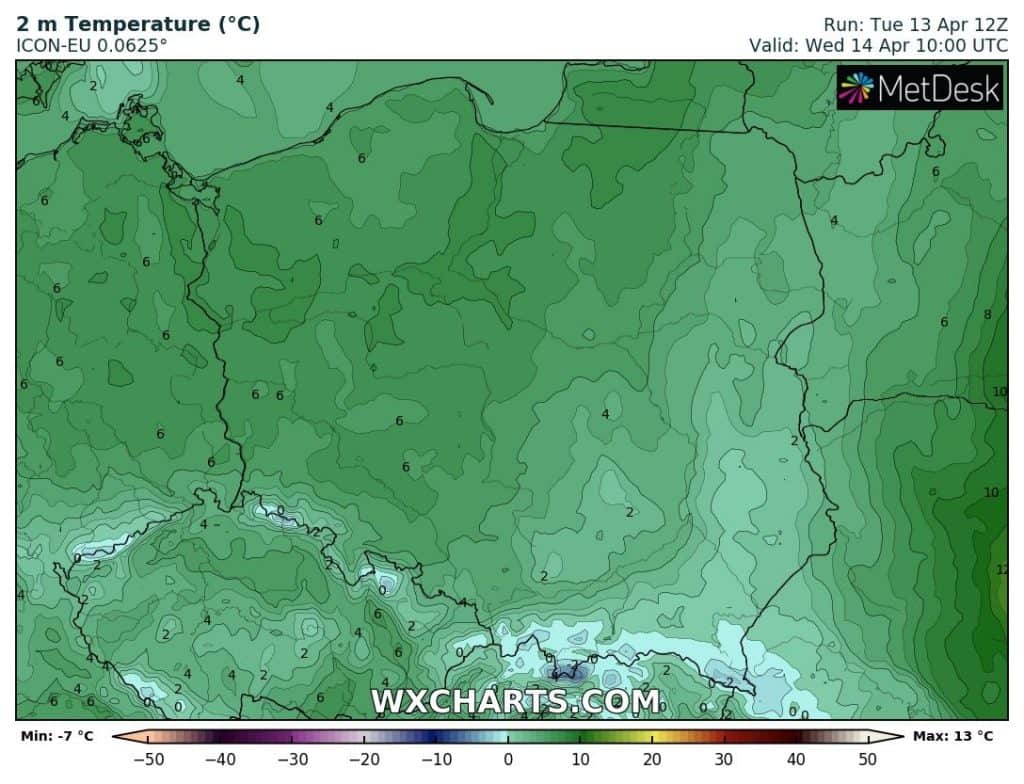 Pogoda na dziś 14 kwietnia. Temperatury nad Polską