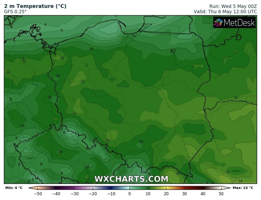 Pogoda na czwartek. Temperatury w Polsce