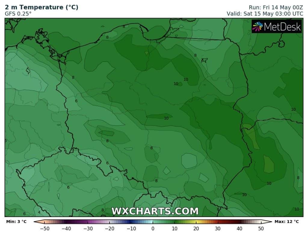 Pogoda w nocy dla Polski. Temperatury