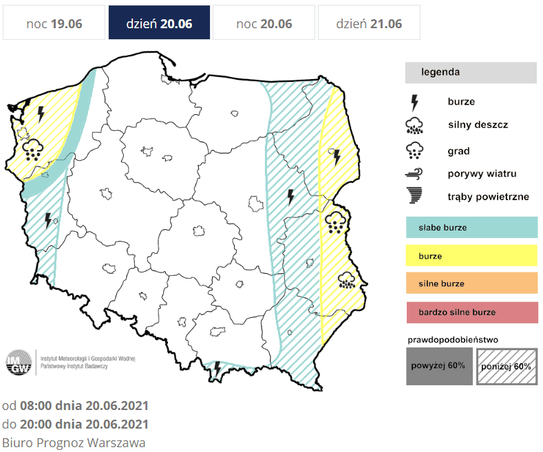 Pogoda. Prognoza burz na niedzielę 