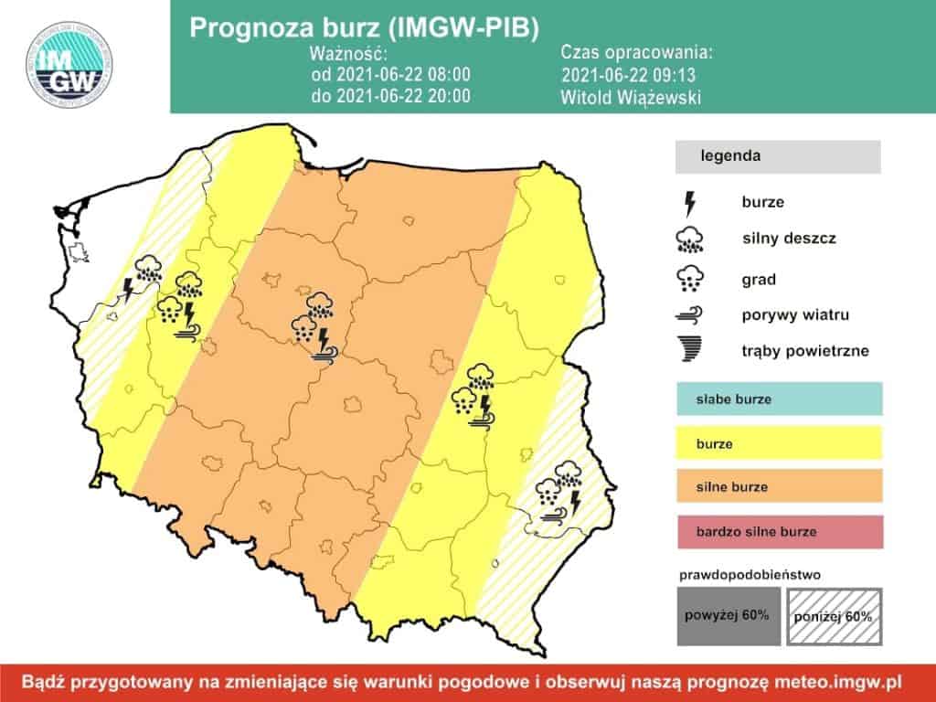 Burze we wtorek 