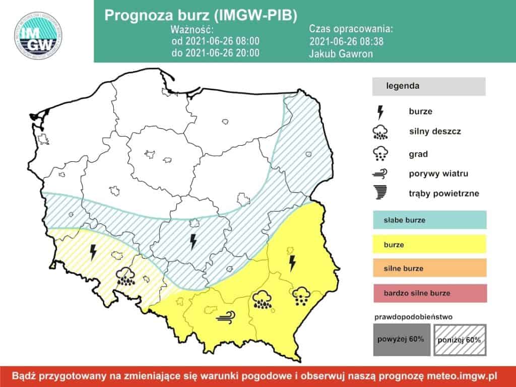 Pogoda. Burze w sobotę