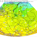 Pogoda. Pole ciśnienia, geopotencjału, temperatura 500 hPa i prędkość oraz kierunek wiatru