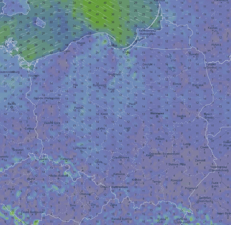 Pogoda. Wiatr w Polsce