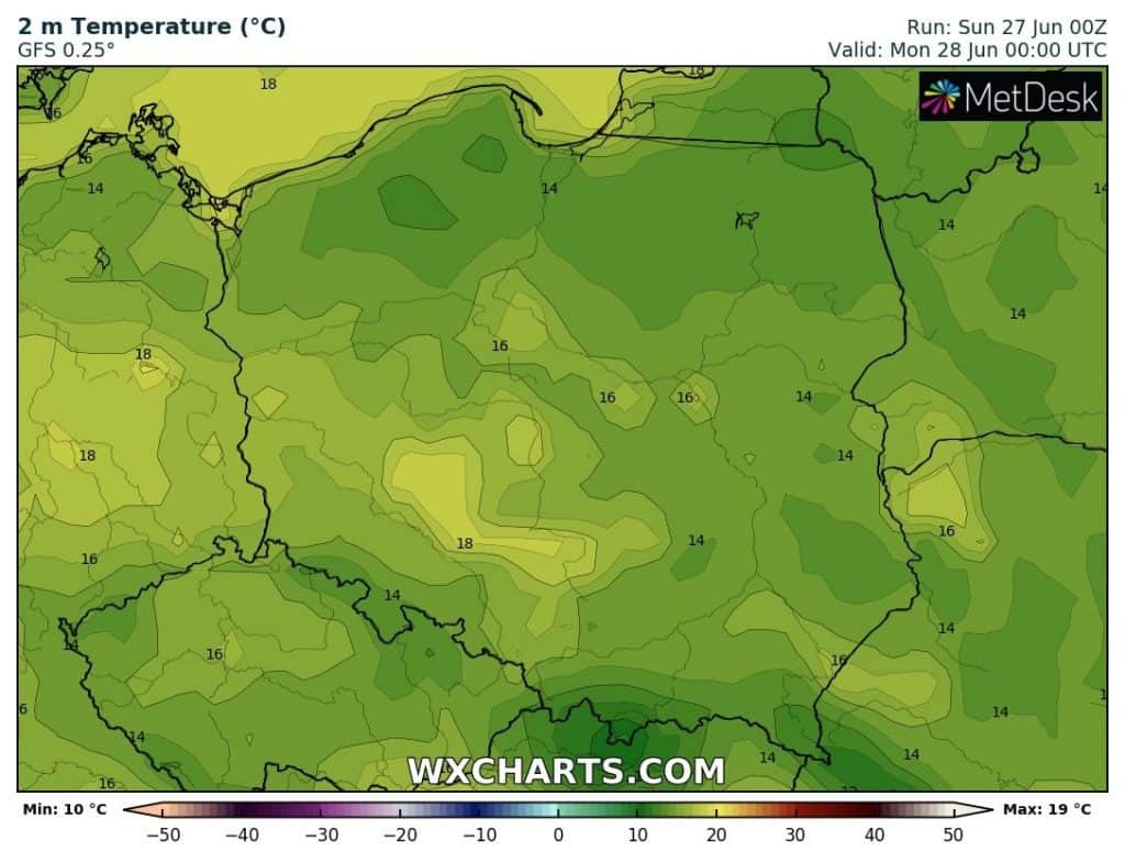 Pogoda na noc dla Polski. Temperatury w nocy