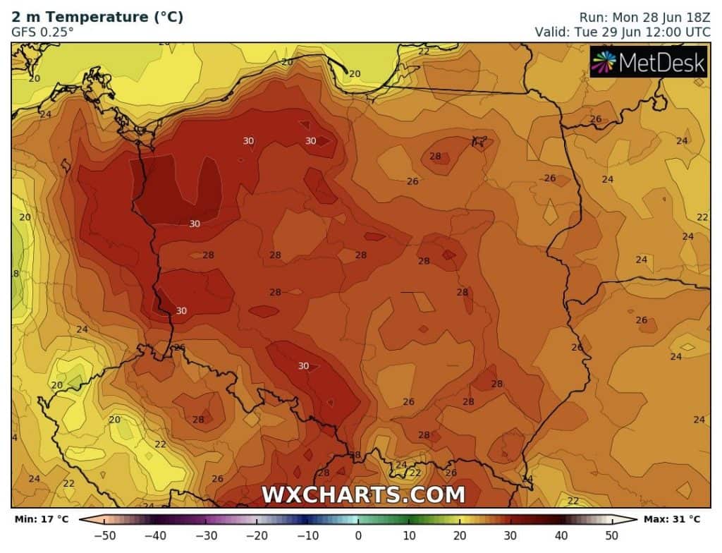 Upał na zachodzie Polski