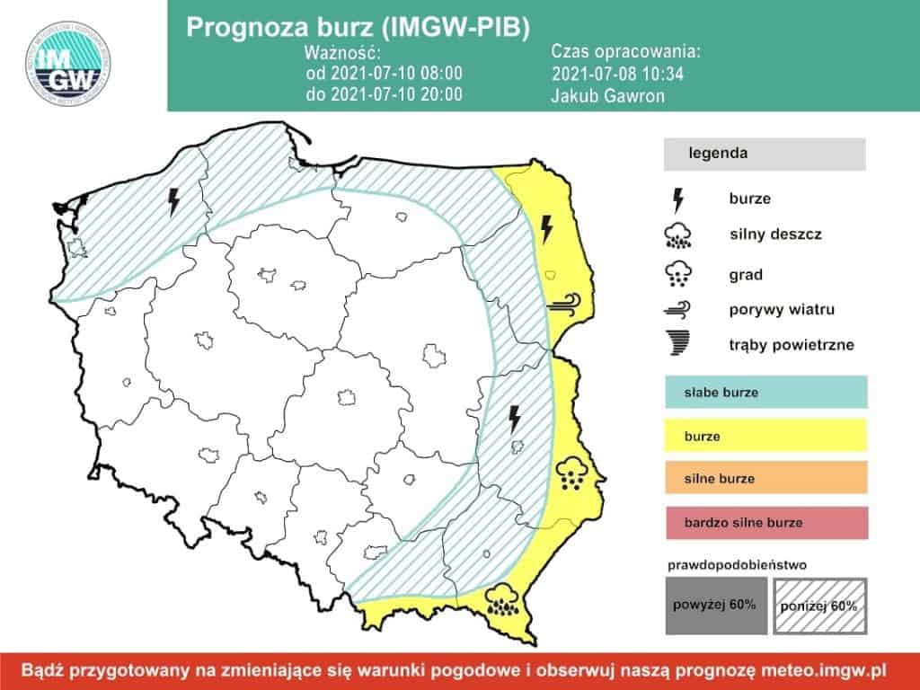 Burze w sobotę 