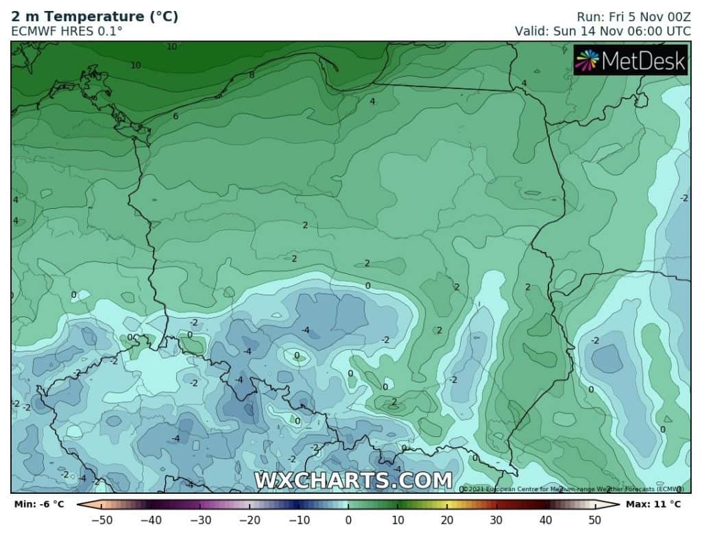 Possibile gelo in Polonia a metà mese