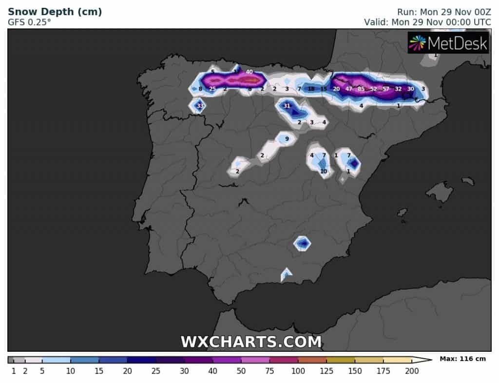 Śnieżyca na północy Hiszpanii