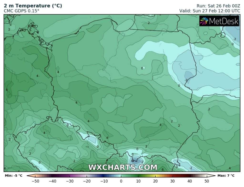 Pogoda na niedzielę, temperatury w Polsce