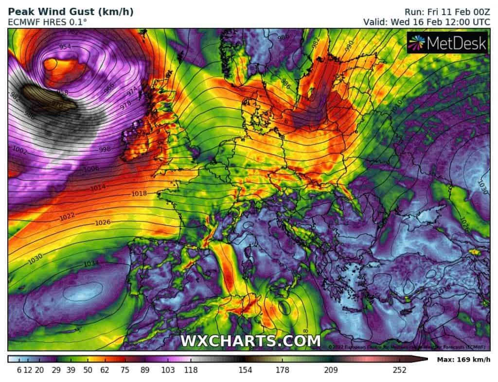 Enormi tempeste in Europa la prossima settimana