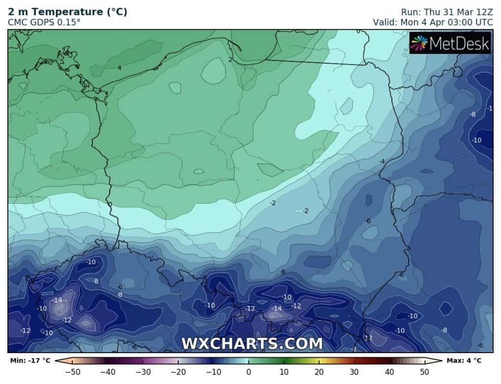 In Polonia, gela anche la notte tra domenica e lunedì