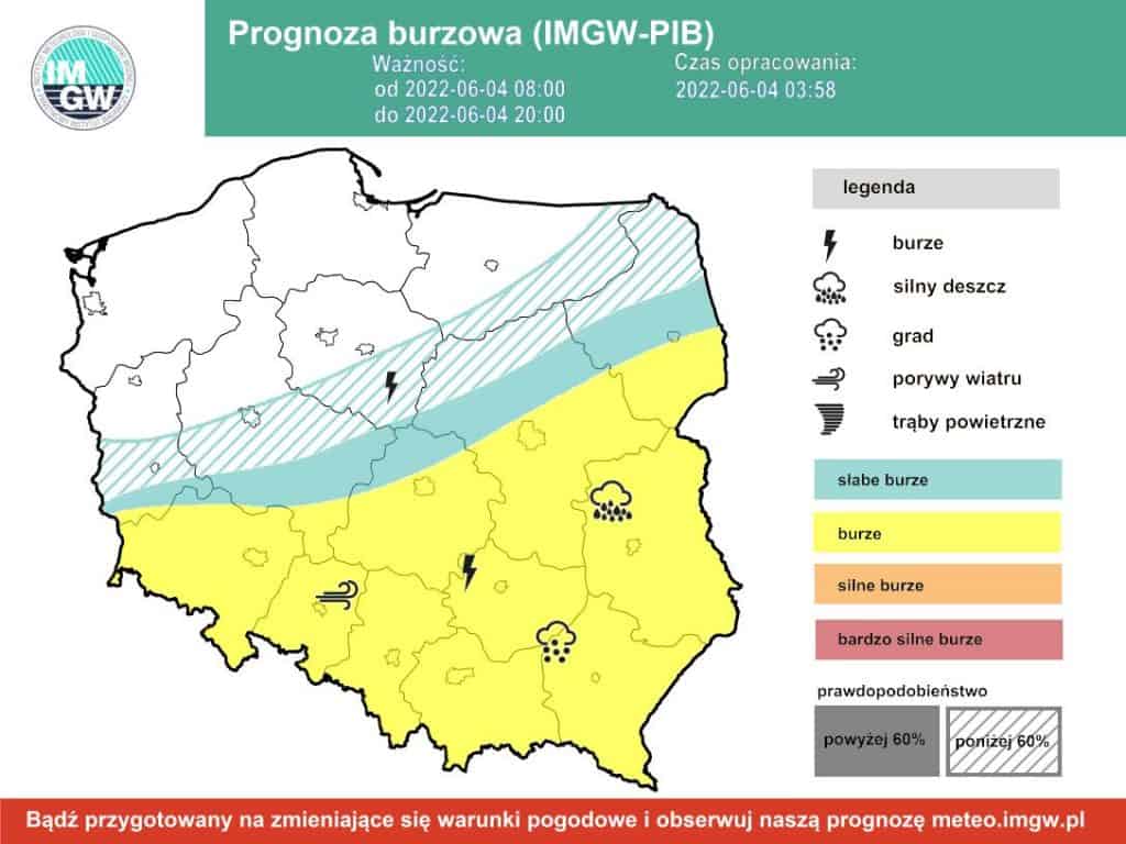 Temporali in Polonia oggi.  Previsioni IMGW