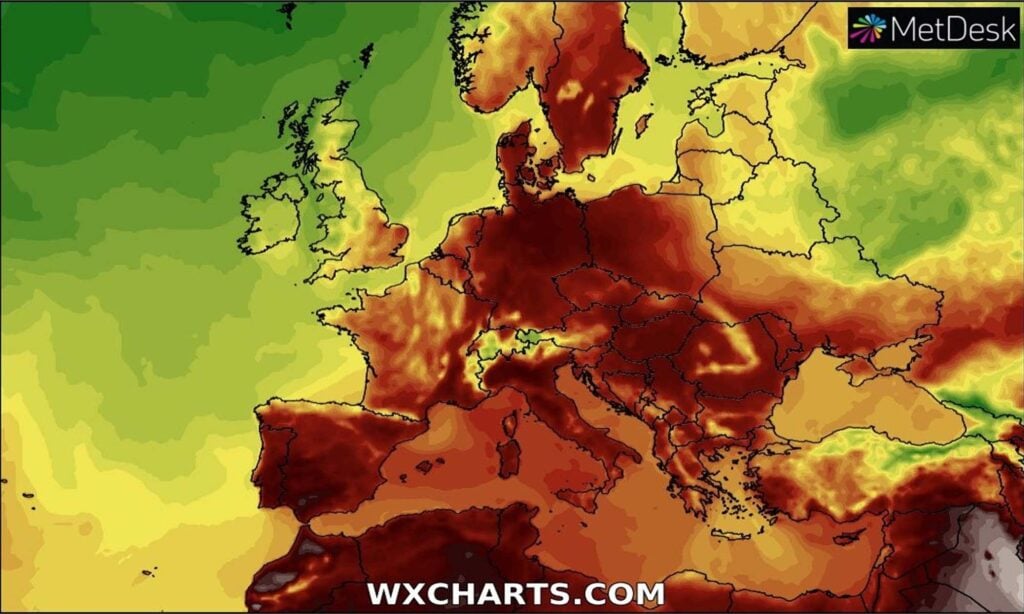 Rekordowe temperatury Europa. Lipiec 2022