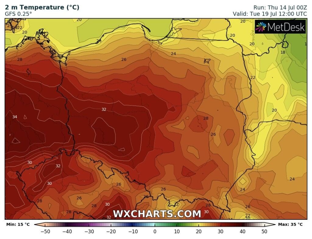 Silny upał w Polsce po weekendzie
