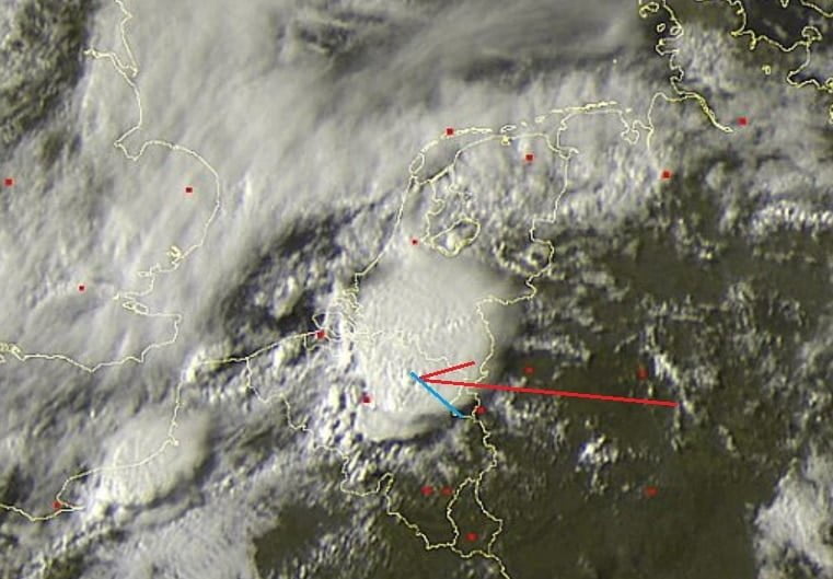 Overshooting top nad chmurą burzową w Europie