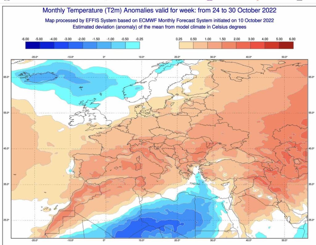 październik 2022 i anomalia temperatury