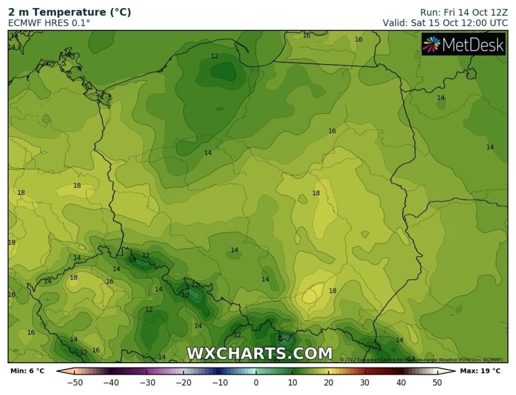 Pogoda na 15 października. Temperatury w Polsce