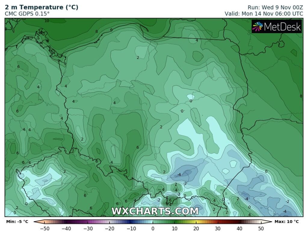 niska temperatura w Polsce
