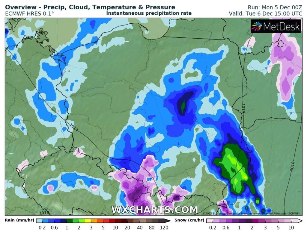 Opady również po południu w kraju