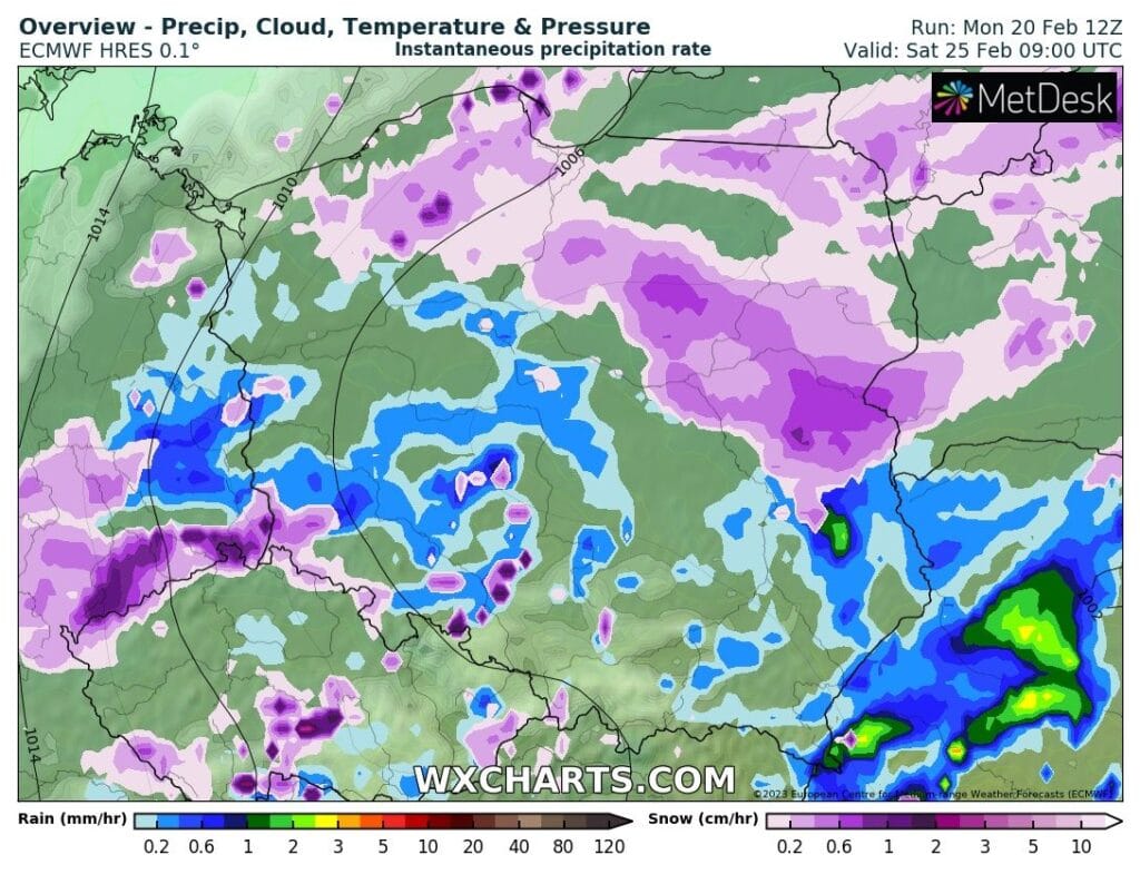 Więcej opadów w weekend w Polsce