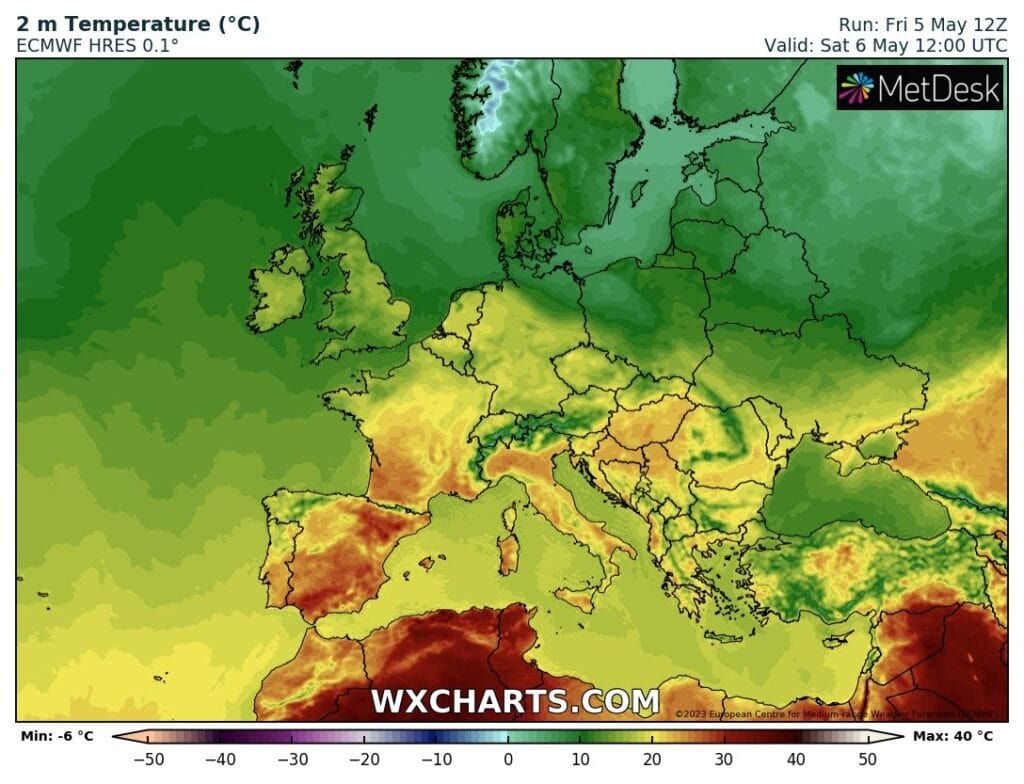 Upał na południu Europy, ale ciepłe masy sięgają coraz dalej na północ