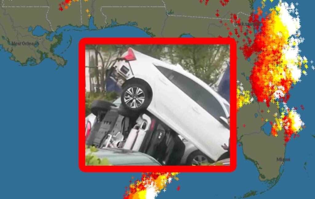 Tornado w Palm Beach na Florydzie porywało samochody
