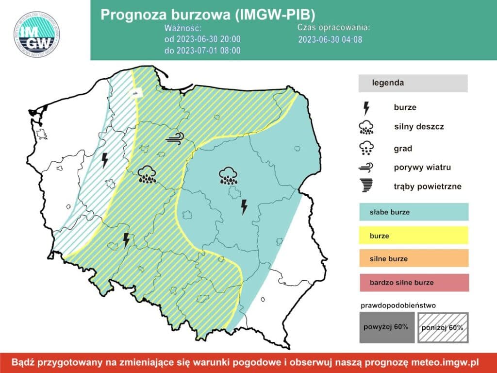groźne burze i zjawiska konwekcyjne nad Polską