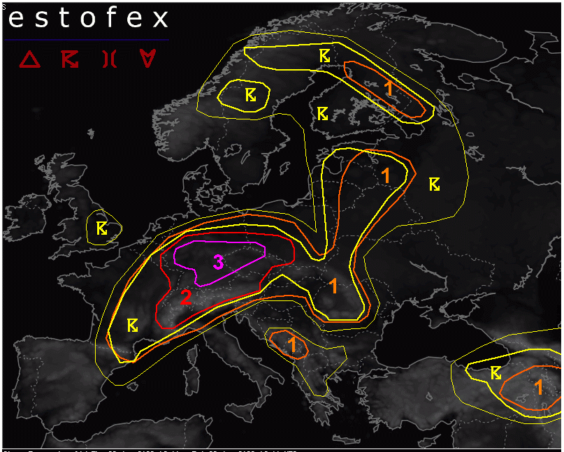 Silne burze w Europie 22 czerwca 2023