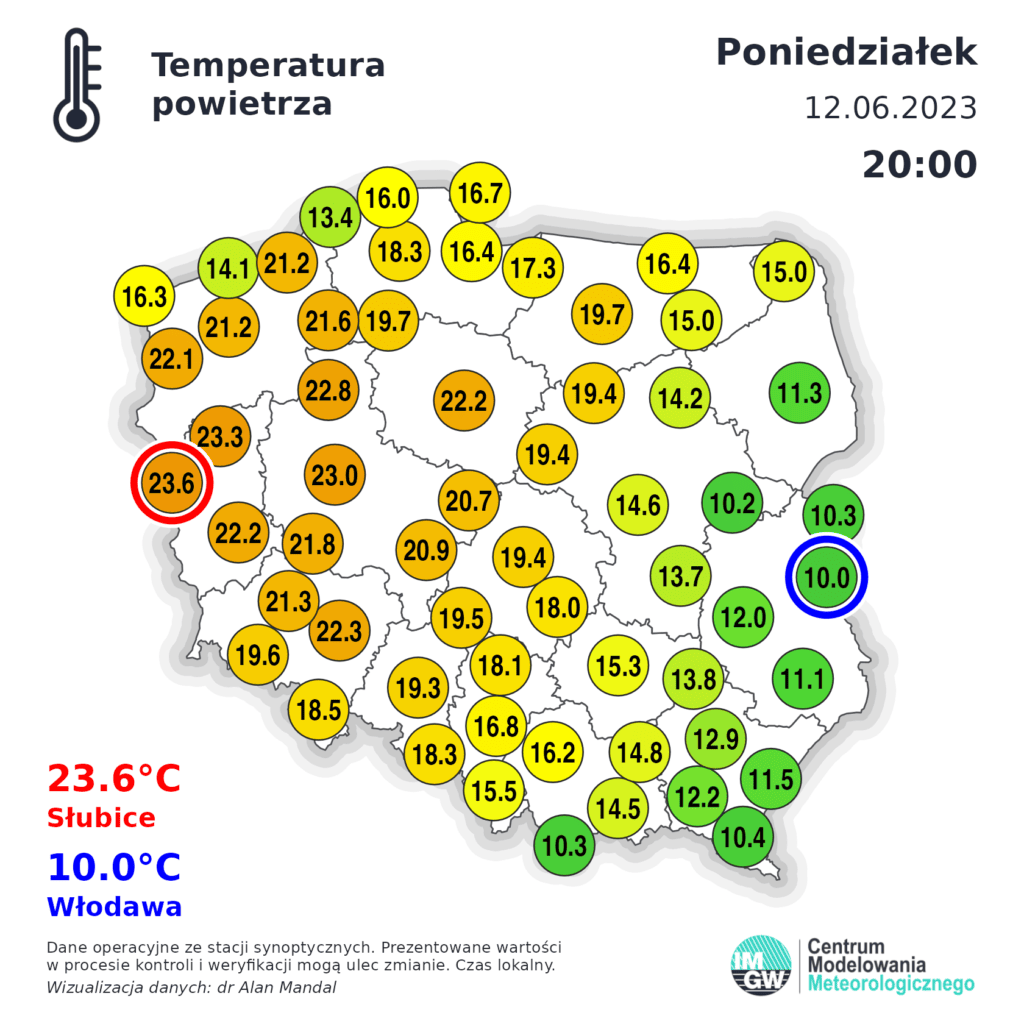 silne ochłodzenie w Polsce