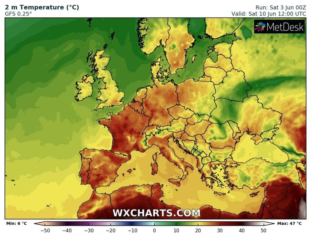 Upał rozleje się na większy obszar Europy