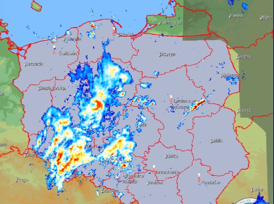 Prognoza pogody na poniedziałek. Opady deszczu od rana nad Polską