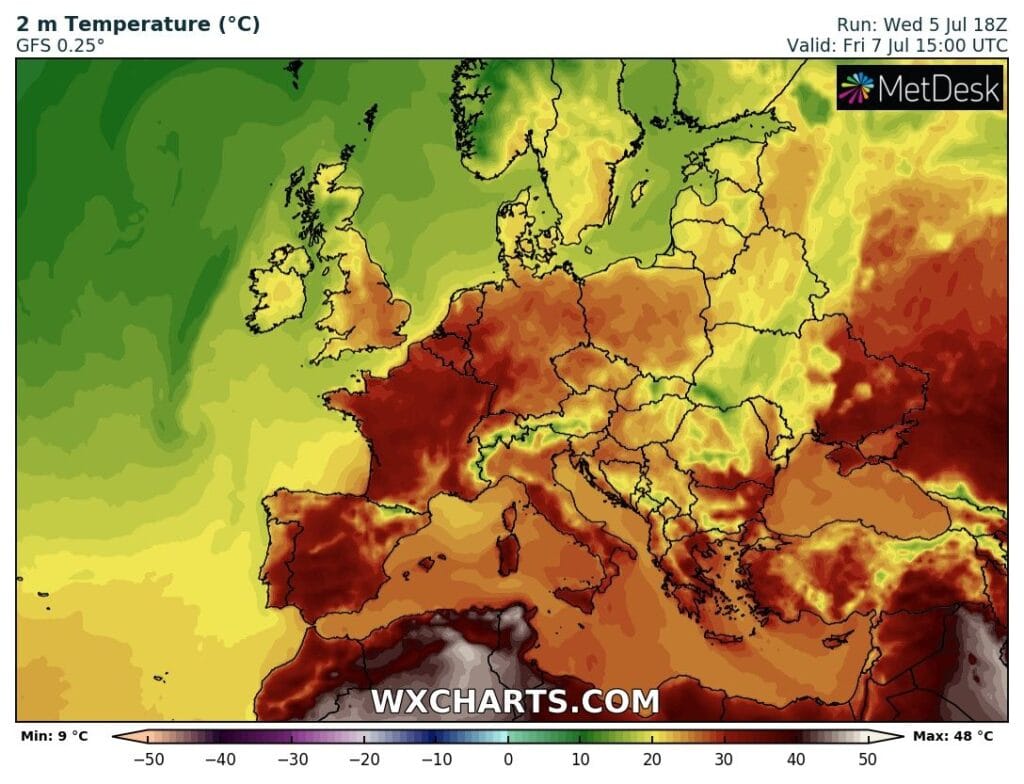 Silny upał na zachodzie Europy w weekend
