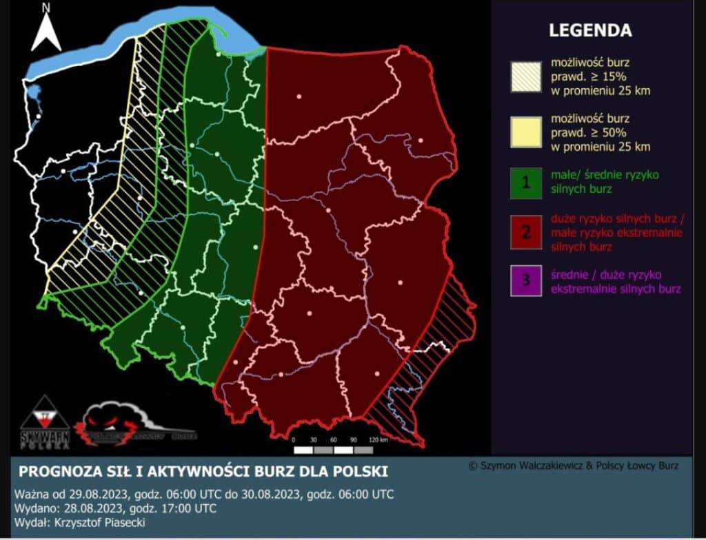 PŁB ostrzega przed silnymi burzami w Polsce