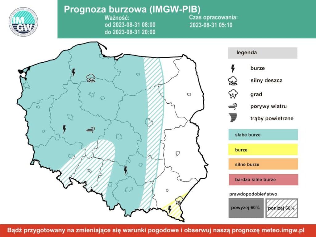 burze i silne ochłodzenie w Polsce