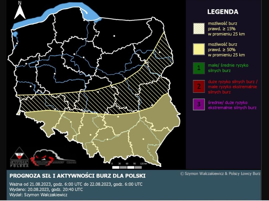Burze w Polsce pojawią się w poniedziałek 21 sierpnia