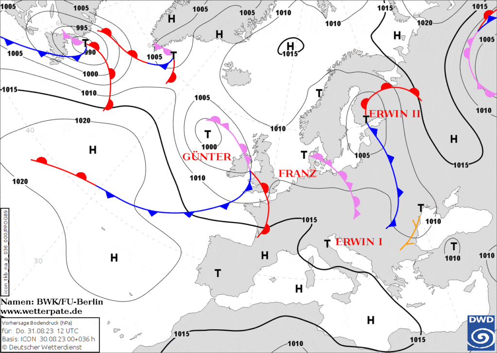 Prognoza pogody na czwartek. Mapa synoptyczna Europy