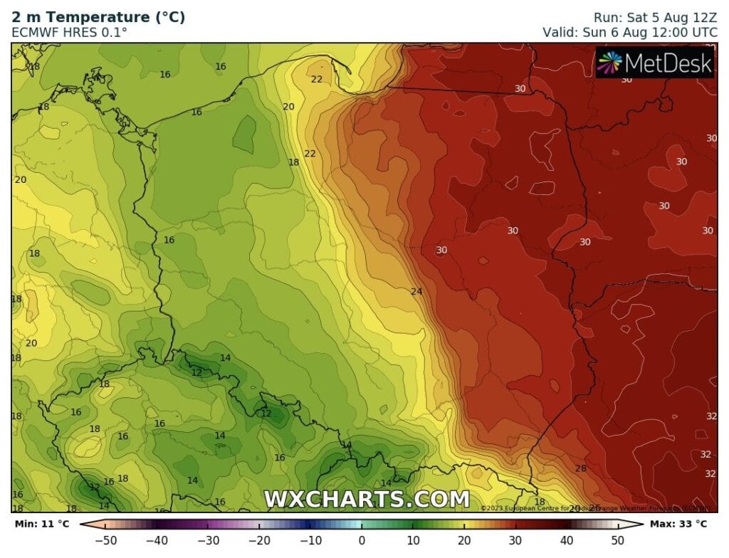 Upał dziś na wschodzie Polski będzie bardzo silny