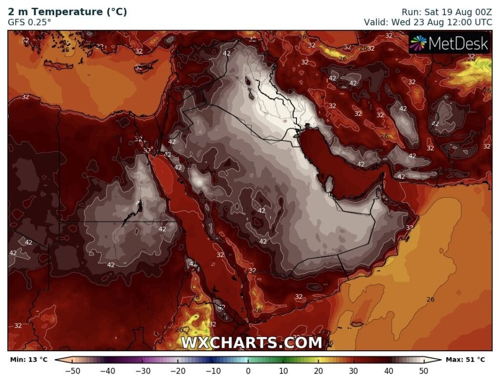 Upał na Bliskim Wschodzie sięgnie 51 stopni. Rekord temperatury zagrożony