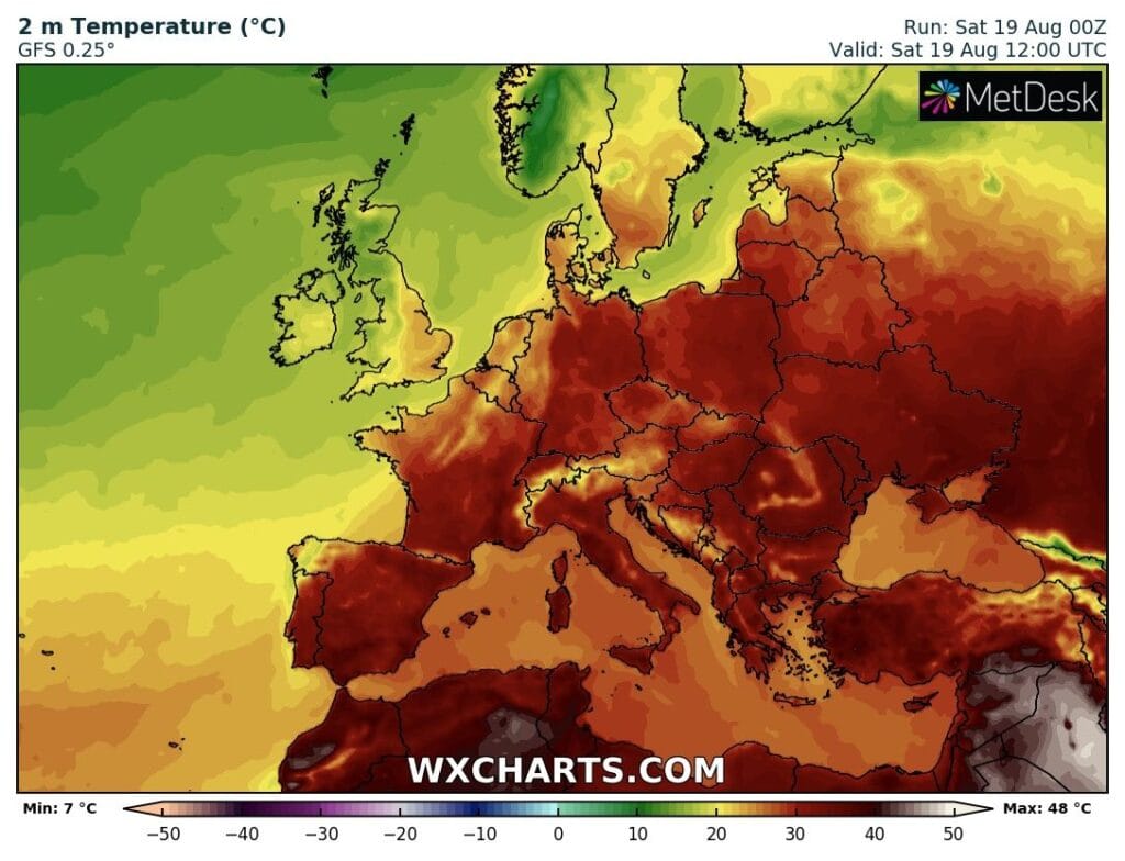 Upał w sobotę w większości regionów Europy