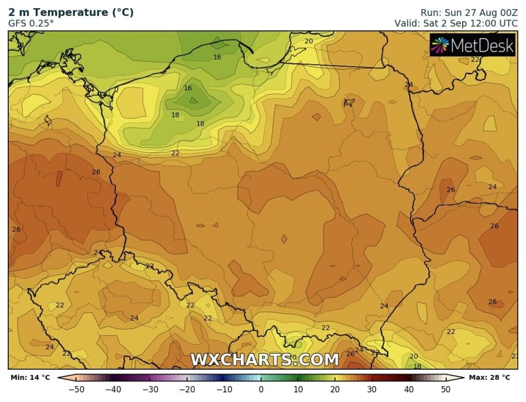 Wysokie temperatury w przyszły weekend w Polsce