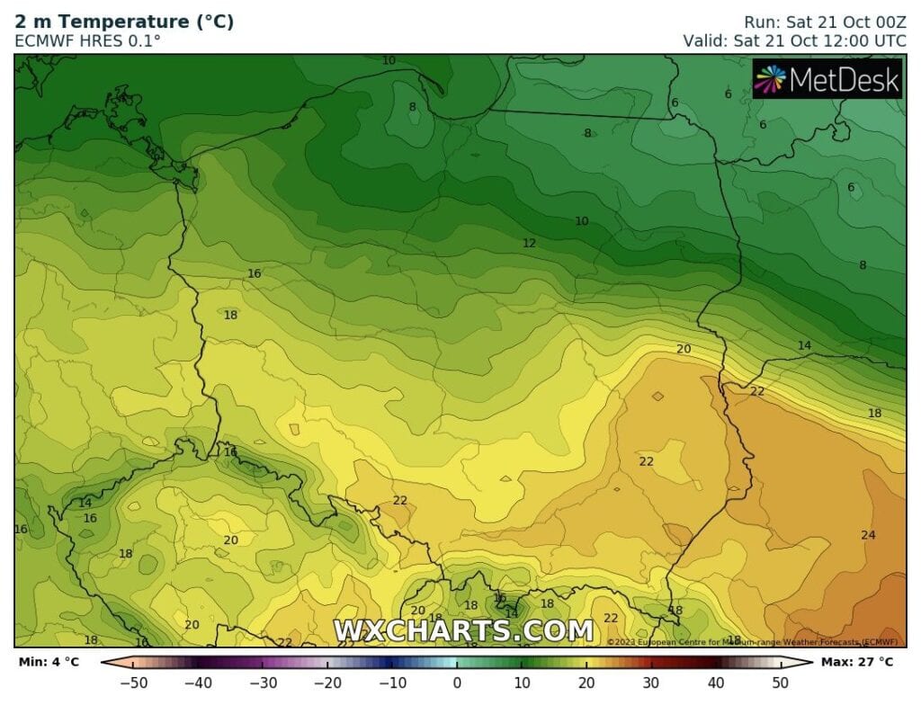 wysoka temperatura w kraju