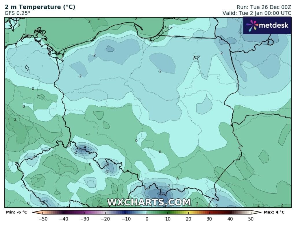 Temperatury spadną po Nowym Roku