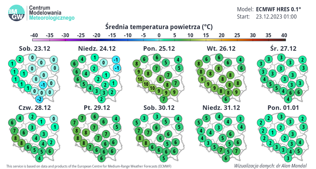 silne ocieplenie w Polsce