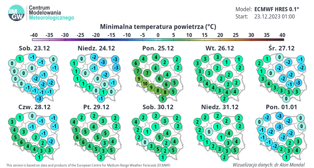silne ocieplenie w Polsce