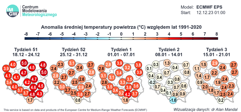 prognoza pogody wskazuje odwilż dłuższy czas
